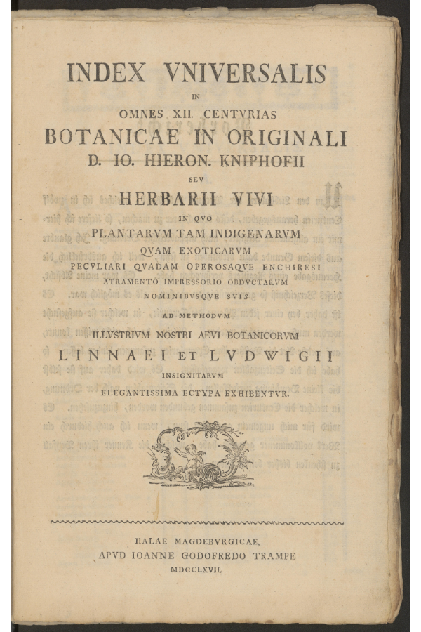 Botanica in Originali Index title page