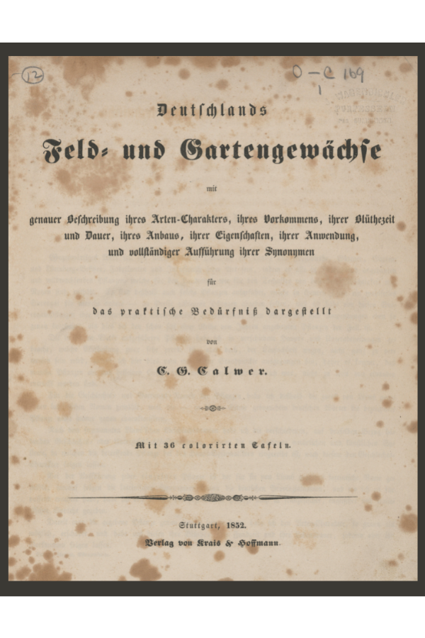 Deutschlands Feldund Gartengewächse title page