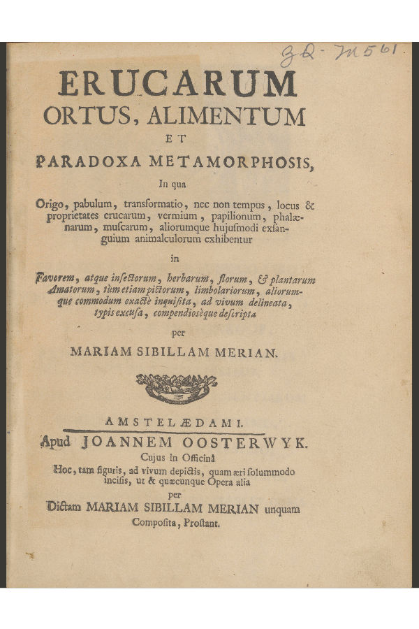 Erucarum Ortus title page