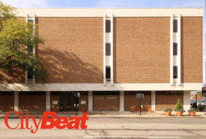 Front of Lloyd Library building with CityBeat logo