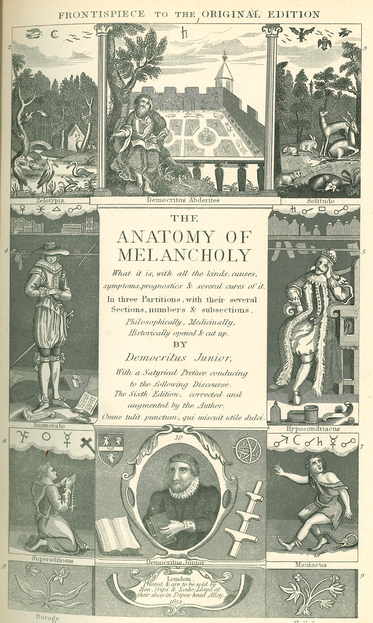 Title page of Robert Burton'The Anatomy of Melancholy from 1883.s